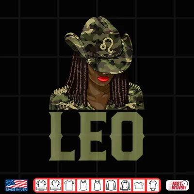 Design Leo Western Black Cowgirl Camo African American Zodiac Shirt