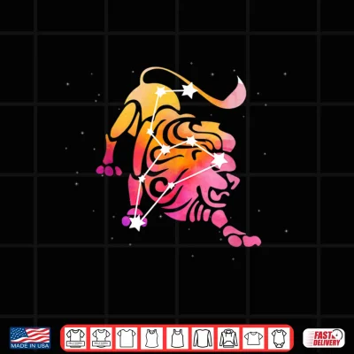 Design Leo Zodiac Birthday Star Formation Leo Horoscope Sign Shirt