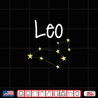 Design Leo Zodiac Sign Constellation July August Birthday Shirt