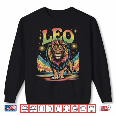 Sweatshirt Retro Leo Zodiac Sign Shirt