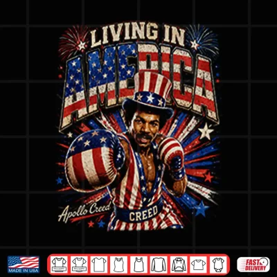Design Living In America Rocky Apollo Creed 4th Of July Shirt