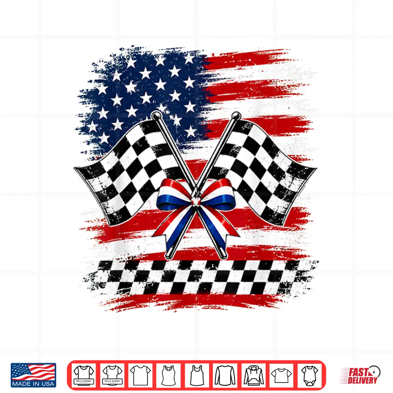4Th Of July Usa Patriotic Racing Flags Checkered Race Day Shirt 4Th Of July Usa Patriotic Racing Flags Checkered Race Day Shirt