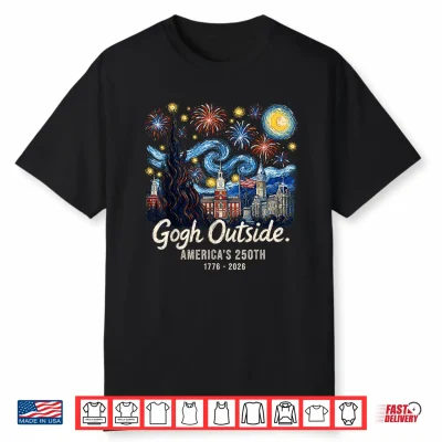 Gogh Outside America’S 250Th 1776 2026 Starry Night Usa Shirt
