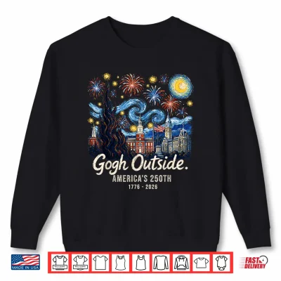 Sweatshirt Gogh Outside Americas 250th 1776 2026 Starry Night USA Shirt