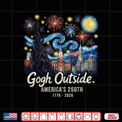 Design Gogh Outside Americas 250th 1776 2026 Starry Night USA Shirt
