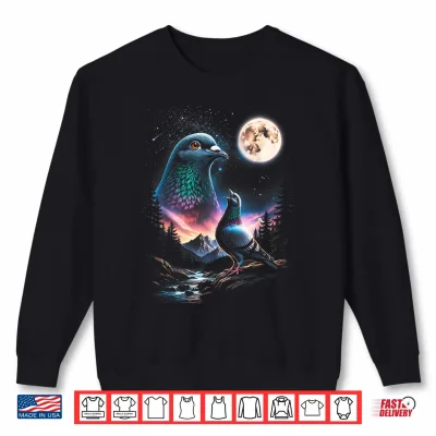 Sweatshirt Pigeon Howling Moon Funny 90s Meme Shirt