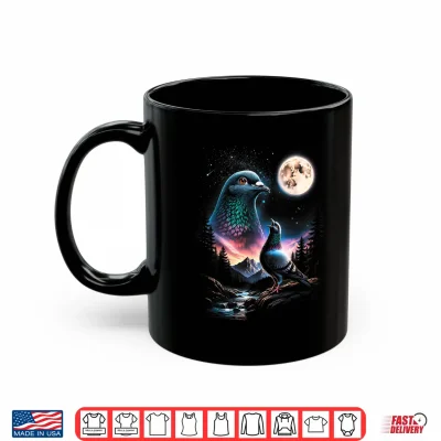 Mug Pigeon Howling Moon Funny 90s Meme Shirt