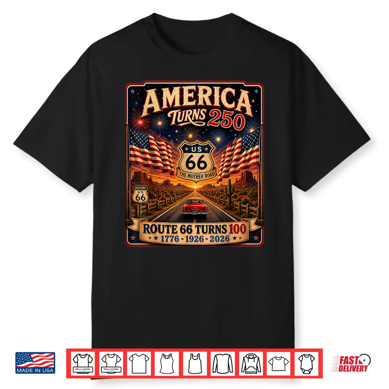Vintage Usa 250 Us Highway 66 Road Anniversary For Women Shirt Vintage Usa 250 Us Highway 66 Road Anniversary For Women Shirt