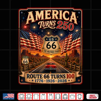 Vintage Usa 250 Us Highway 66 Road Anniversary For Women Shirt 4 Design Vintage USA 250 US Highway 66 Road Anniversary for Women Shirt