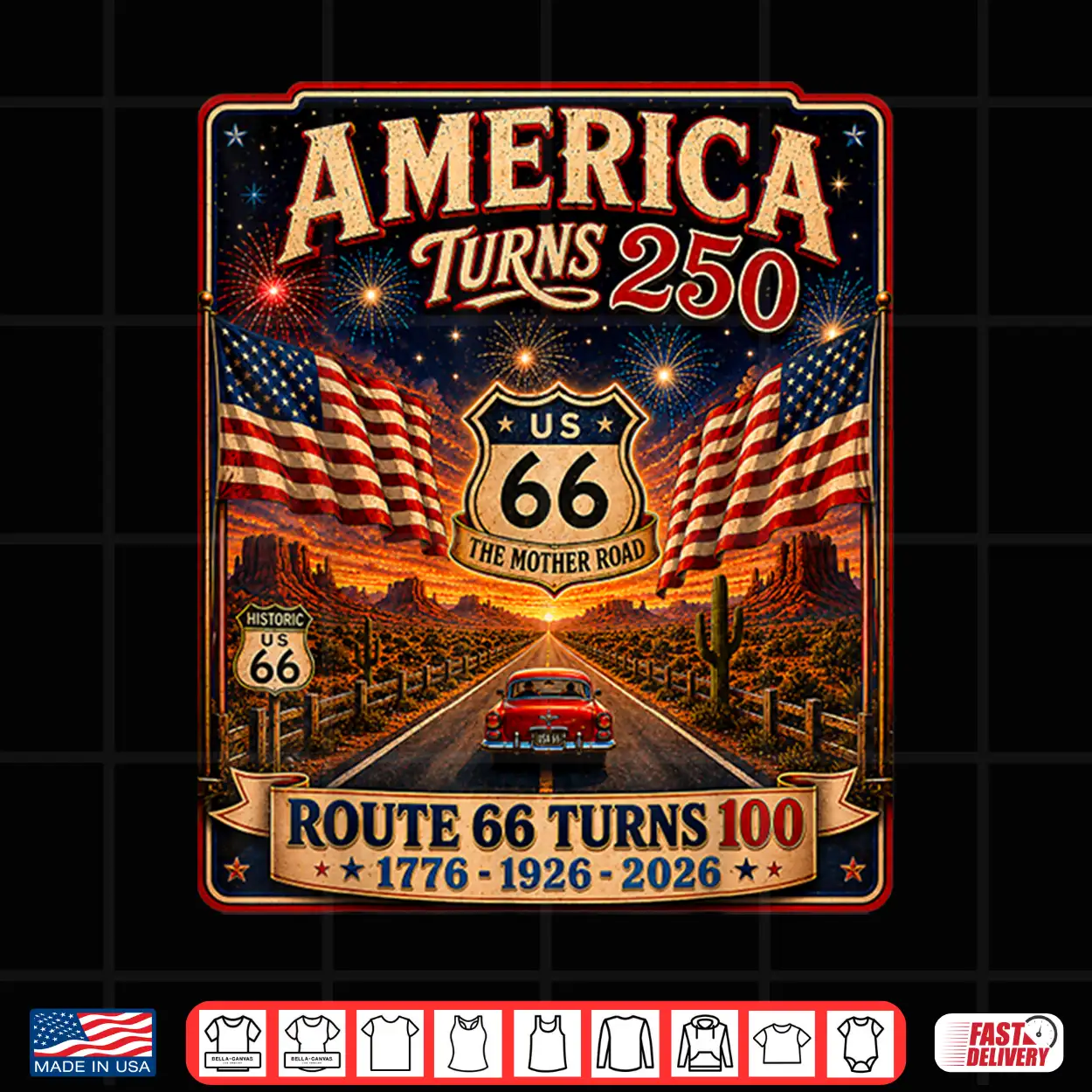 Vintage Usa 250 Us Highway 66 Road Anniversary For Women Shirt Vintage Usa 250 Us Highway 66 Road Anniversary For Women Shirt