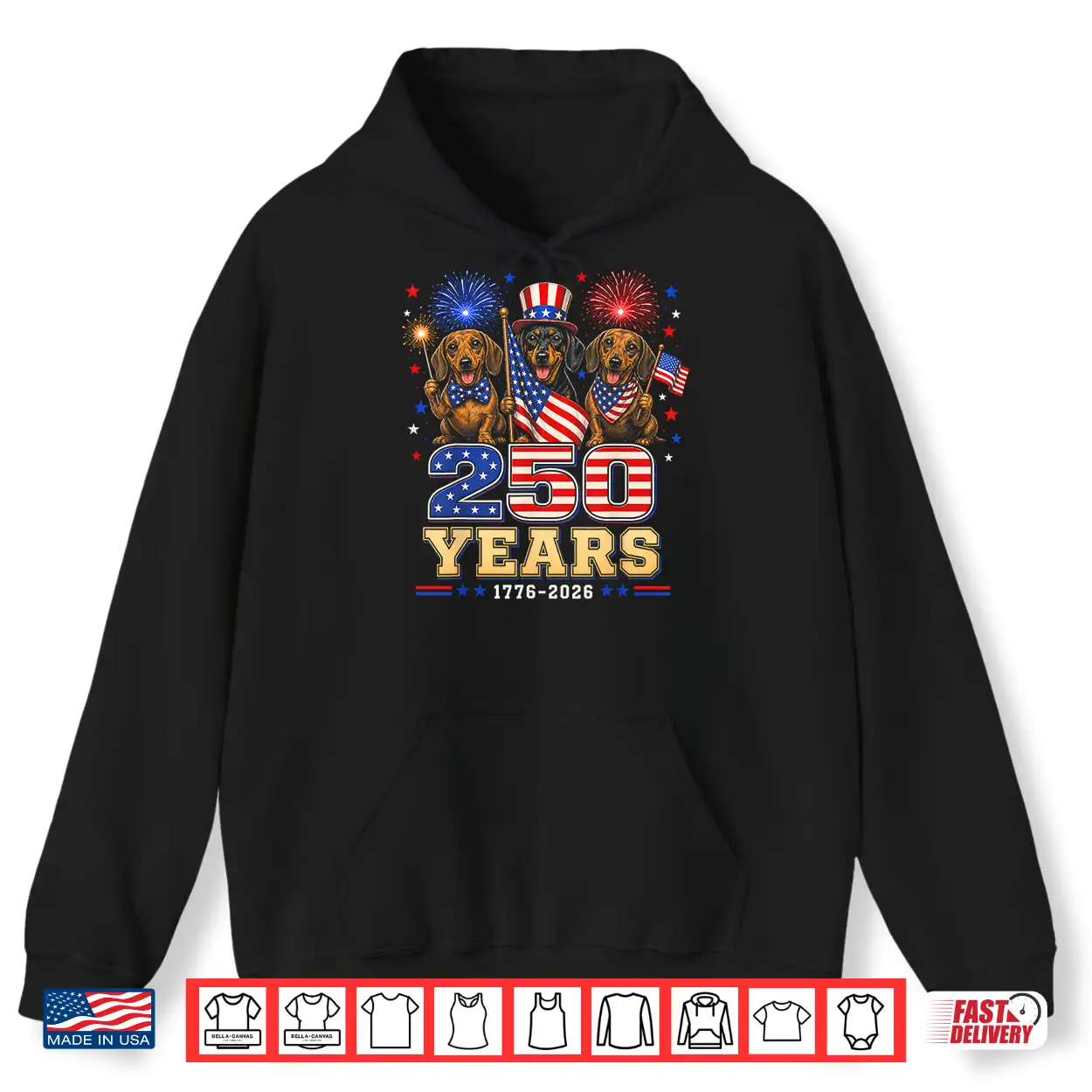250 Years 1776 2026 Dachshund Patriotic Dog 4Th Of July Shirt 250 Years 1776 2026 Dachshund Patriotic Dog 4Th Of July Shirt