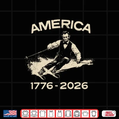 Design Abraham Lincoln Ski Vintage America 250th 1776 2026 Skiing Shirt