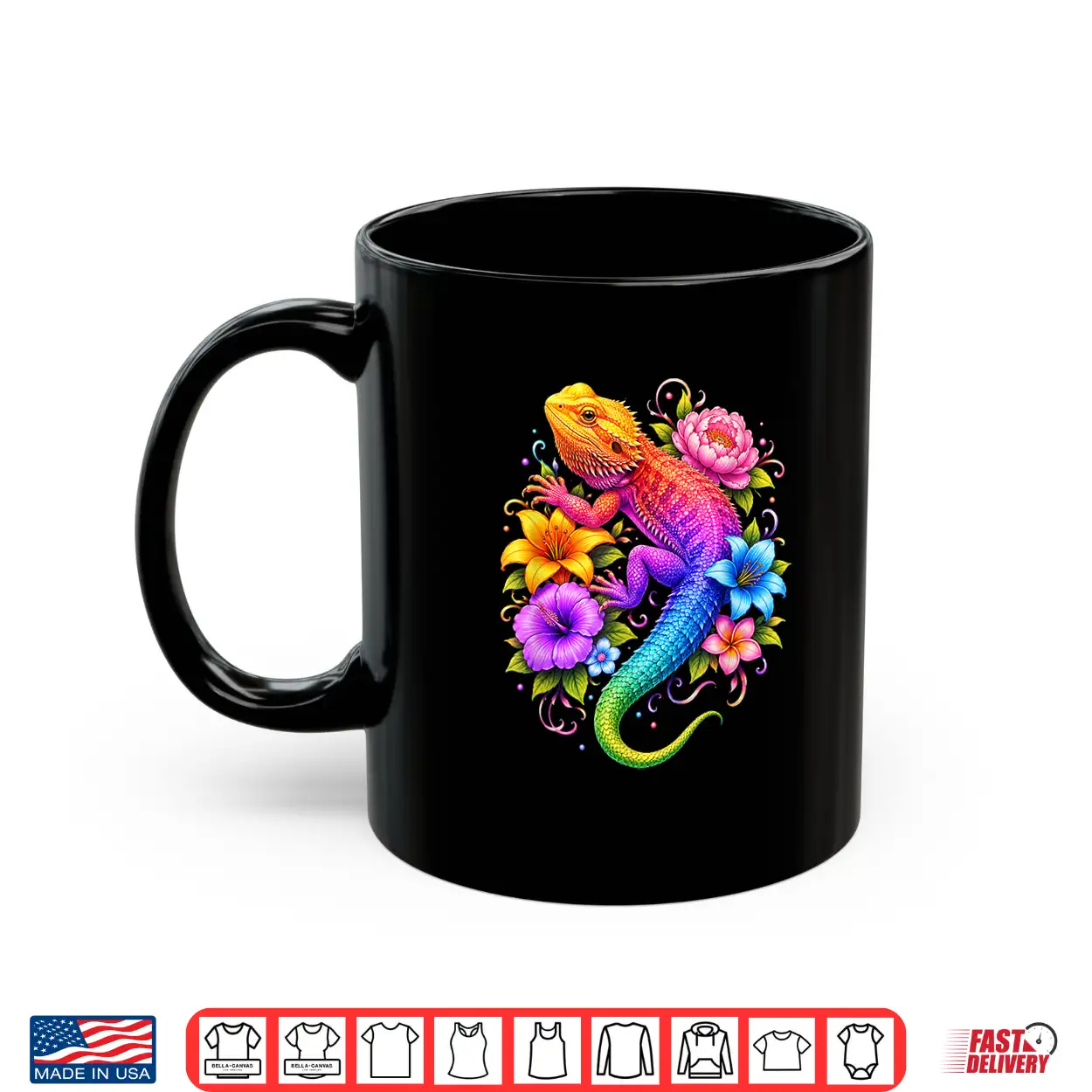 Colorful Floral Bearded Dragon Flowers Rainbow Women Girls Shirt Colorful Floral Bearded Dragon Flowers Rainbow Women Girls Shirt