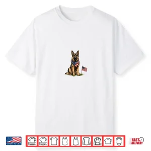 German Shepherd Dog 4Th Of July American Usa Flag Dog Mom Shirt