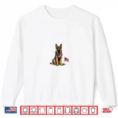 Sweatshirt German Shepherd Dog 4th of July American USA Flag Dog Mom Shirt