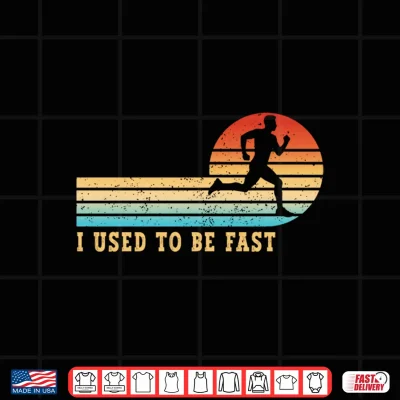 Design Mens I Used to Be Fast Funny Runner Running Athlete Retro Jogging Performance Shirt