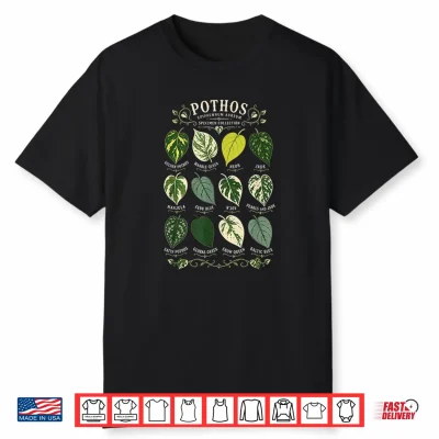 Pothos Plant Varieties Botanical Houseplant Design Shirt