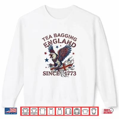 Sweatshirt USA Tea Bag America vs England Anniversary Funny July 4th Shirt