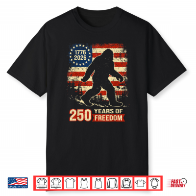 Bigfoot Patriotic 250 Anniversary Freedom American Usa Flag Shirt