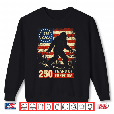 Sweatshirt Bigfoot Patriotic 250 Anniversary Freedom American USA Flag Shirt