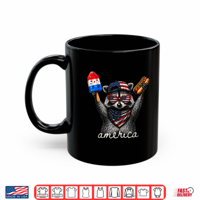 America Raccoon Ice Cream & Hot Dog 1776 2026 4Th Of July Shirt 3 Mug America Raccoon Ice Cream Hot Dog 1776 2026 4th of July Shirt