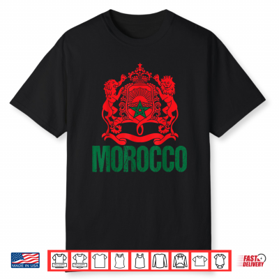 Morocco Football Soccer World 2026 Flag Design Outfit Shirt