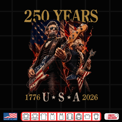 Design Presidents Abe Lincoln and George Washington Playing Guitar Shirt