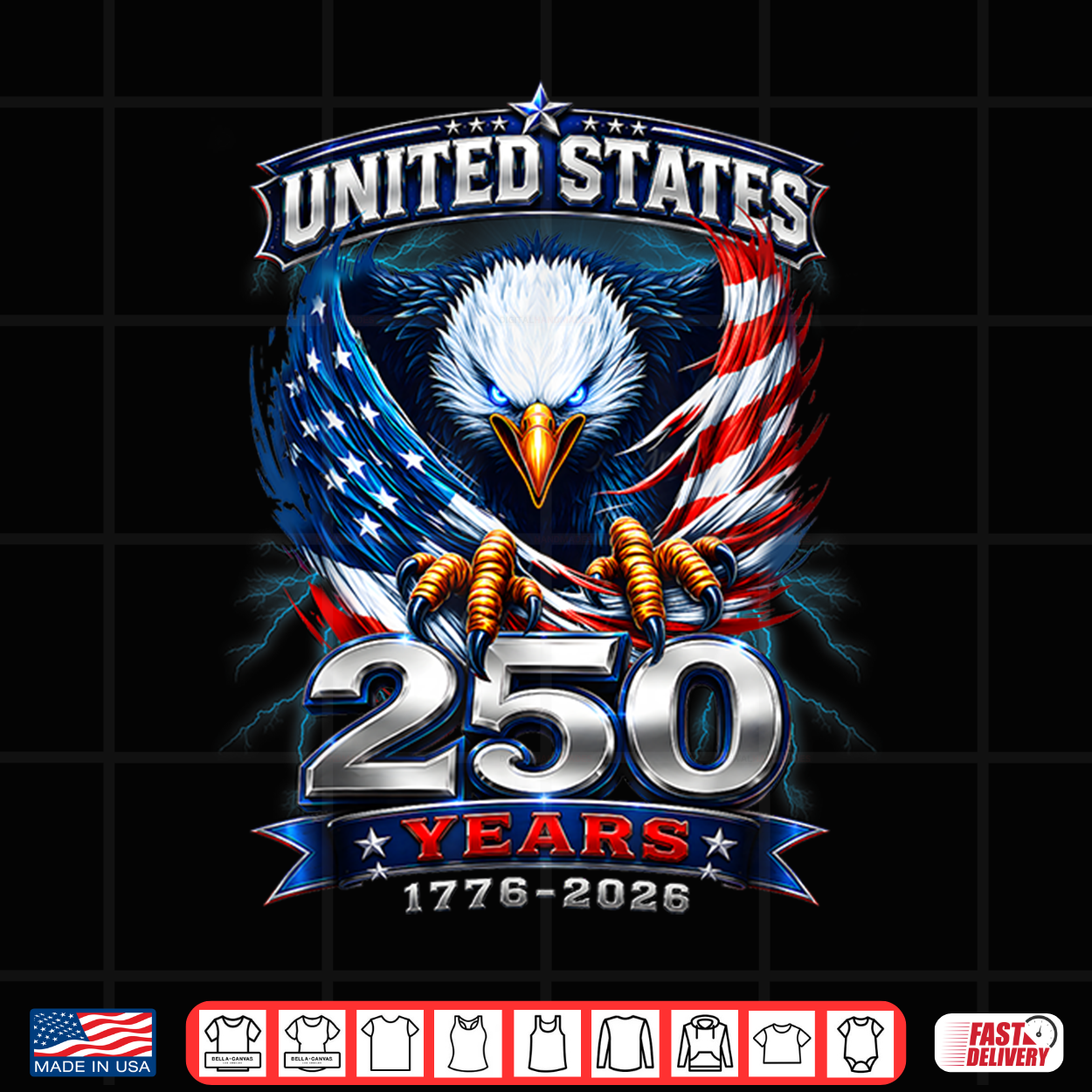 250Th Anniversary Usa 250 Years America 4Th Of July Eagle Shirt 250Th Anniversary Usa 250 Years America 4Th Of July Eagle Shirt