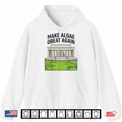 Hoodie Funny Make Algae Great Again Lincoln Reflecting Pool Frog Shirt