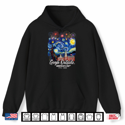 Hoodie Gogh Outside Americas 250th 1776 2026 USA Starry Night Shirt