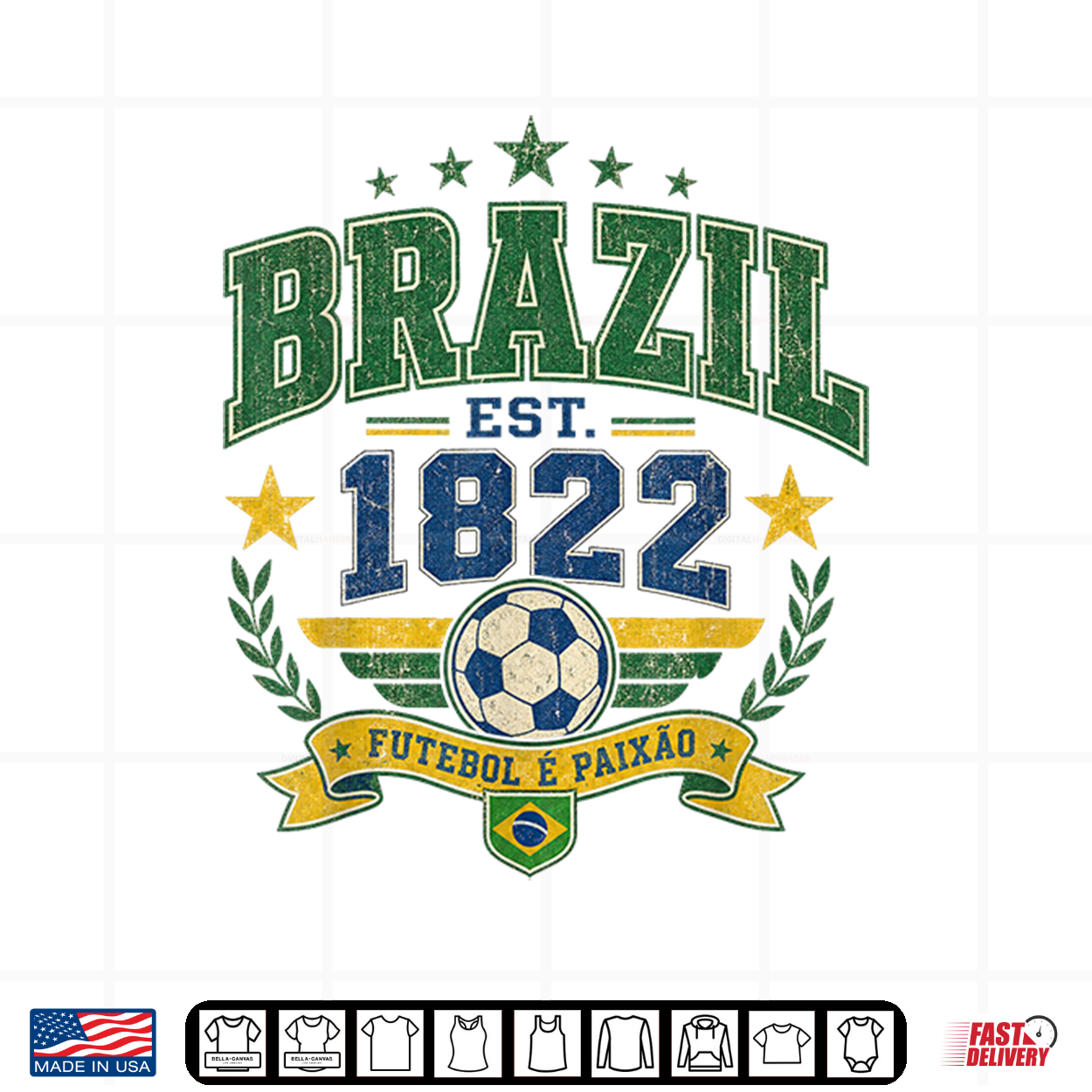Vintage Retro Faded Brazil Shirt Vintage Retro Faded Brazil Shirt