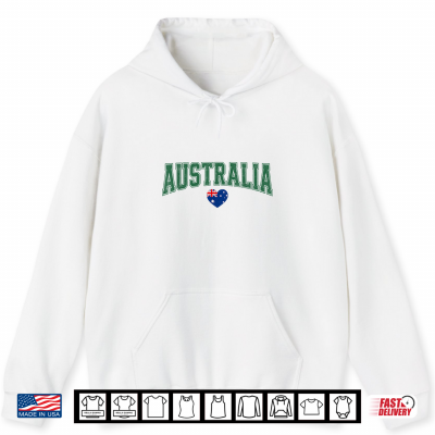 Hoodie Australia Flag Symbol Australian Pride Green Yellow Shirt
