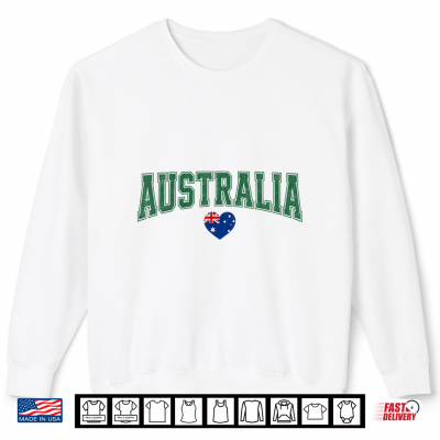 Sweatshirt Australia Flag Symbol Australian Pride Green Yellow Shirt