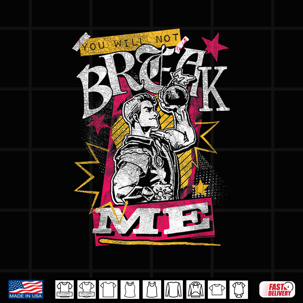 Dcc You Will Not Break Me Distressed Carl Scrapbook Graphic Shirt Dcc You Will Not Break Me Distressed Carl Scrapbook Graphic Shirt