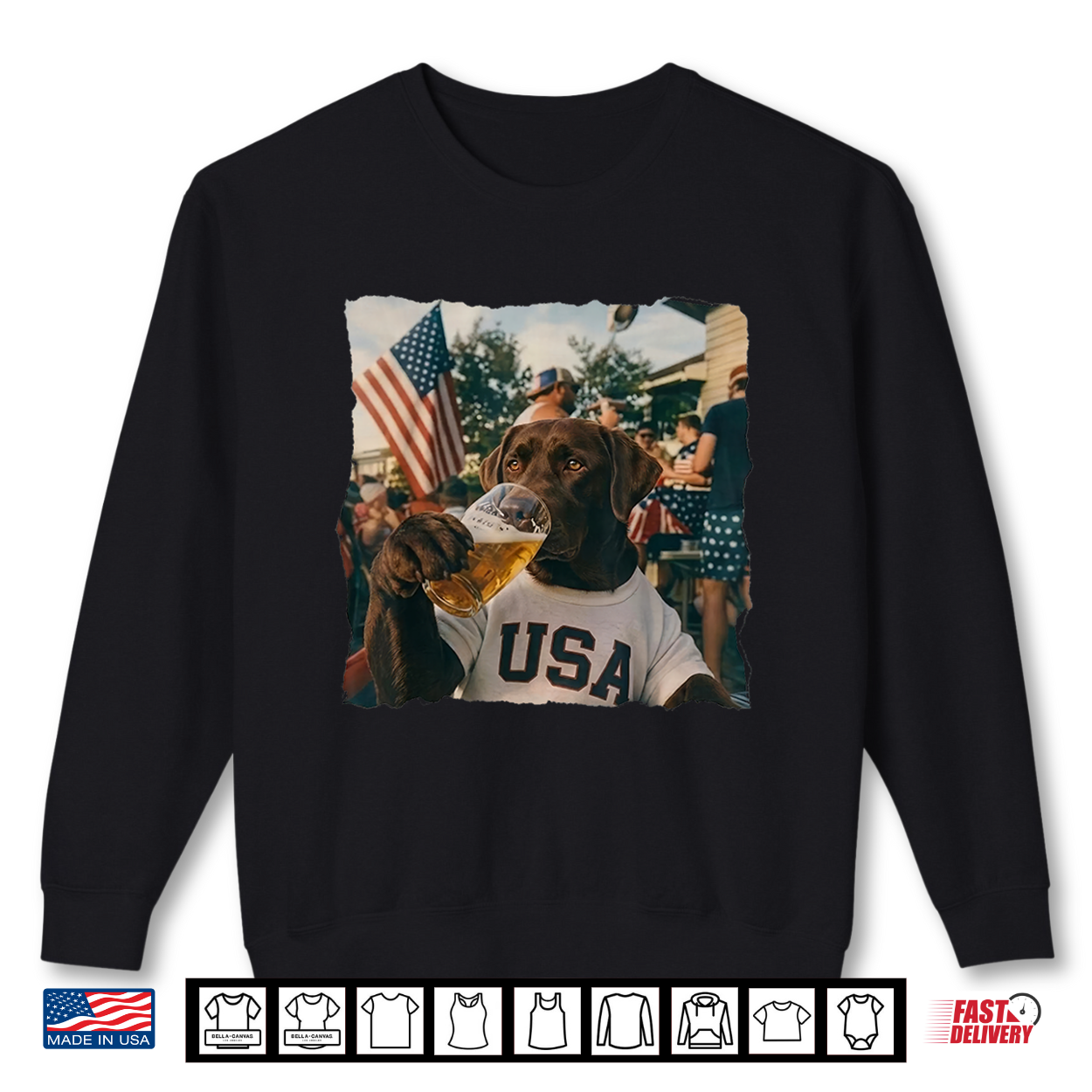 Funny Patriotic Chocolate Lab Drinking Beer 4Th Of July Shirt Funny Patriotic Chocolate Lab Drinking Beer 4Th Of July Shirt
