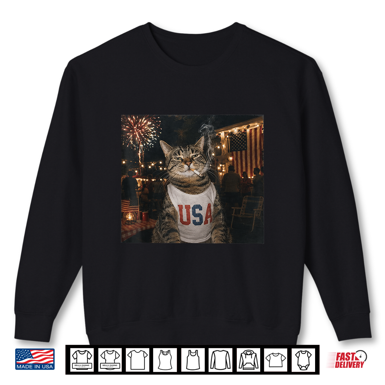 Funny Patriotic Smoking Cat Fireworks 4Th Of July Usa Flag Shirt Funny Patriotic Smoking Cat Fireworks 4Th Of July Usa Flag Shirt