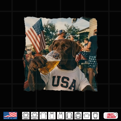 Funny Patriotic Chocolate Lab Drinking Beer 4Th Of July Shirt 4 Design Funny Patriotic Chocolate Lab Drinking Beer 4th of July Shirt