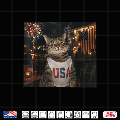 Funny Patriotic Smoking Cat Fireworks 4Th Of July Usa Flag Shirt 4 Design Funny Patriotic Smoking Cat Fireworks 4th of July USA Flag Shirt