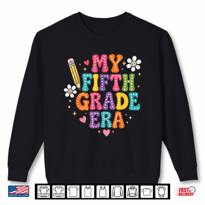 Sweatshirt Retro Groovy in My Fifth Grade Era First Day Back to School Shirt