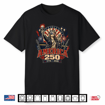 Statue Of Liberty Rocking Patriotic Born To Rock Graphic Shirt