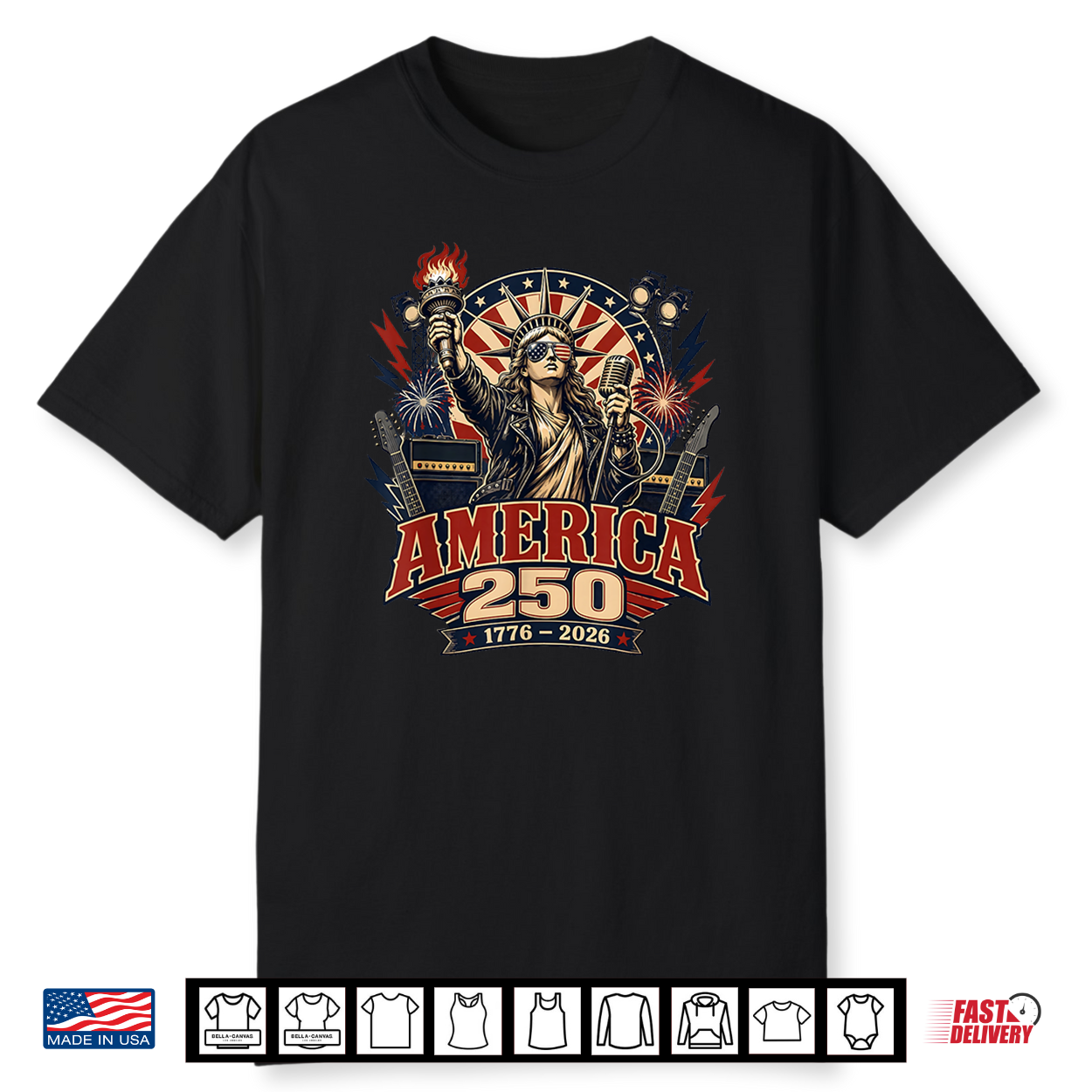 Statue Of Liberty Rocking Patriotic Born To Rock Graphic Shirt Statue Of Liberty Rocking Patriotic Born To Rock Graphic Shirt