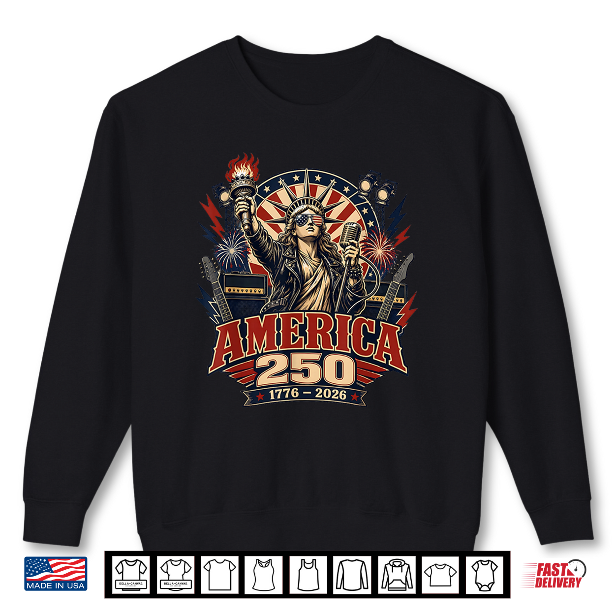 Statue Of Liberty Rocking Patriotic Born To Rock Graphic Shirt Statue Of Liberty Rocking Patriotic Born To Rock Graphic Shirt