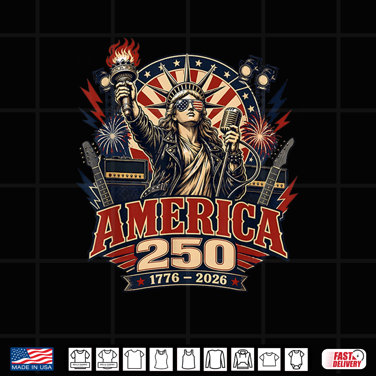 Statue Of Liberty Rocking Patriotic Born To Rock Graphic Shirt Statue Of Liberty Rocking Patriotic Born To Rock Graphic Shirt