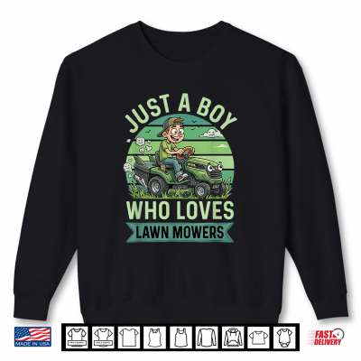 Funny Lawn Mowing Boys Kids Lawn Mower Gardening Shirt 2 Sweatshirt Funny Lawn Mowing Boys Kids Lawn Mower Gardening Shirt