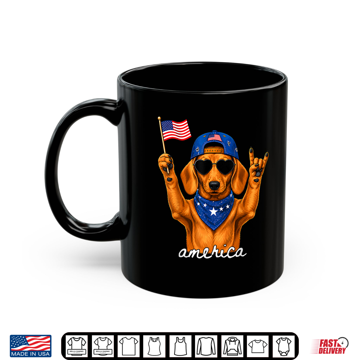 Funny America Dachshund Rock On American Flag 4Th Of July Shirt Funny America Dachshund Rock On American Flag 4Th Of July Shirt