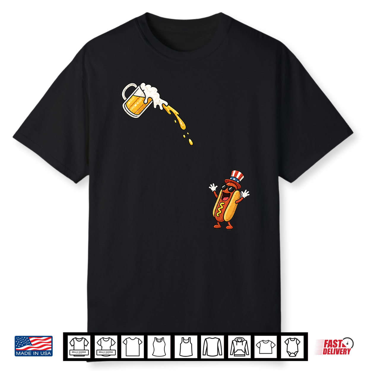 Hotdog Beer Chug Funny Uncle Sam Hotdog Beer 4Th Of July Shirt Hotdog Beer Chug Funny Uncle Sam Hotdog Beer 4Th Of July Shirt