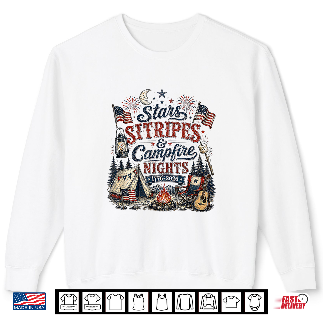 Stars Stripes And Campfires Funny Patriotic Camping Day Shirt Stars Stripes And Campfires Funny Patriotic Camping Day Shirt