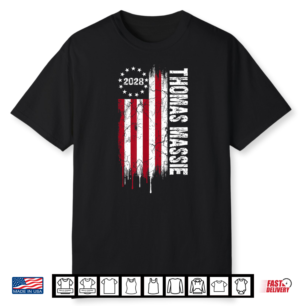Thomas Massie 2028 Us Flag 48Th President Election Campaign Shirt Thomas Massie 2028 Us Flag 48Th President Election Campaign Shirt