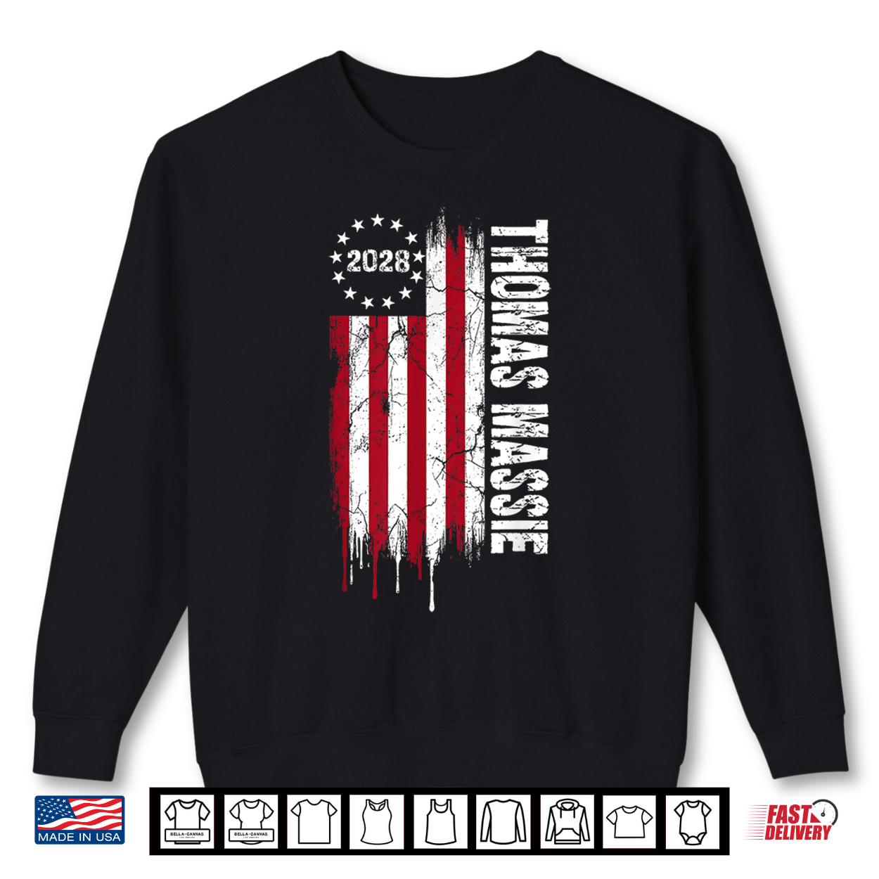 Thomas Massie 2028 Us Flag 48Th President Election Campaign Shirt Thomas Massie 2028 Us Flag 48Th President Election Campaign Shirt