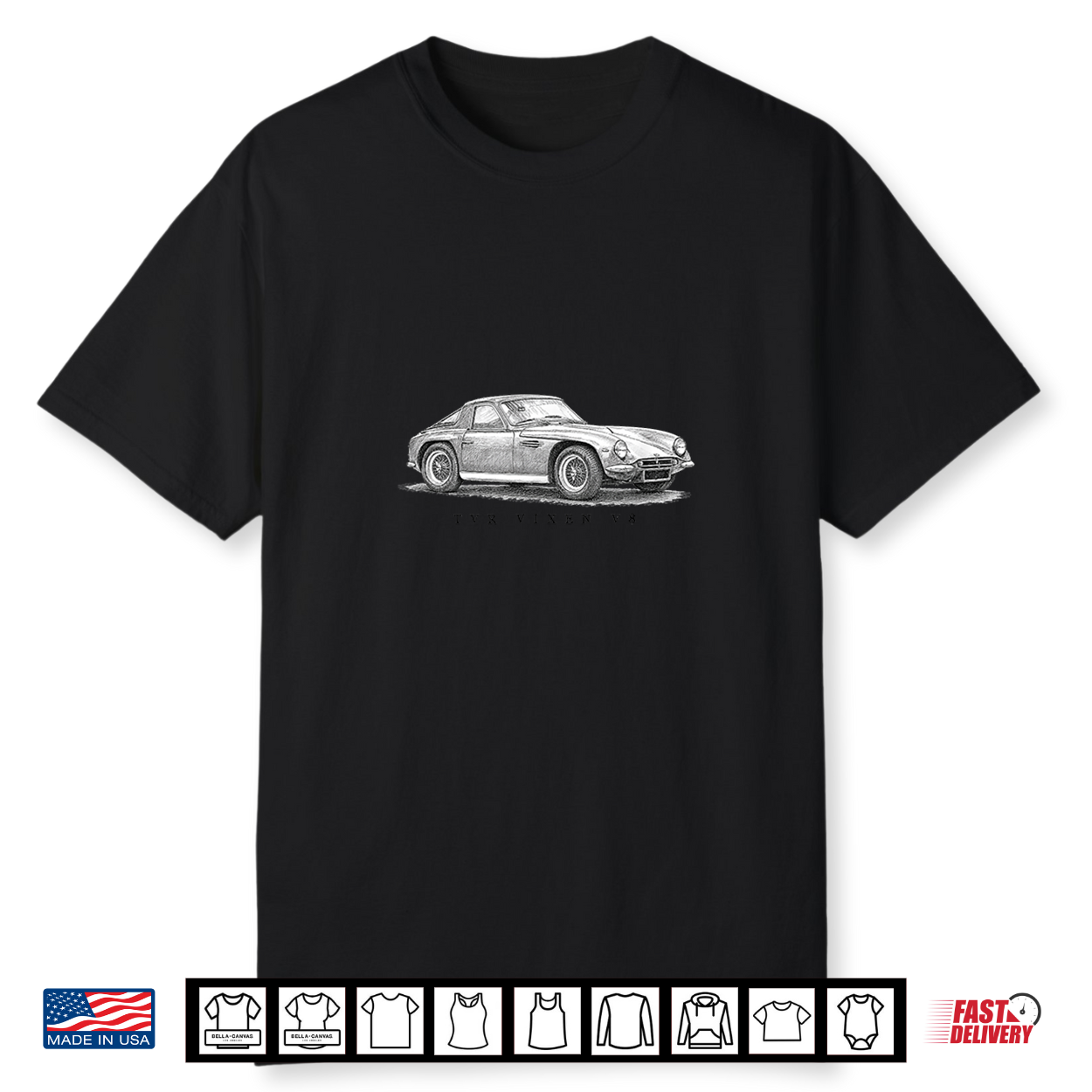 British Classic Sports Car Tvr Vixen V8 Shirt British Classic Sports Car Tvr Vixen V8 Shirt
